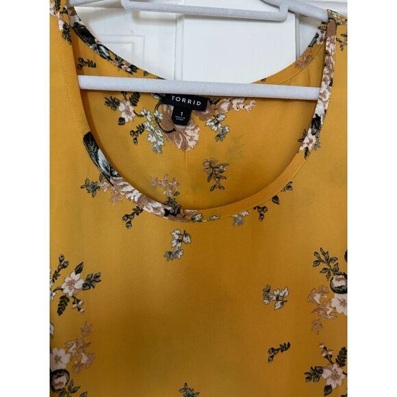 Torrid Womens Tank Yellow Floral Design Size 1 - Picture 2 of 2